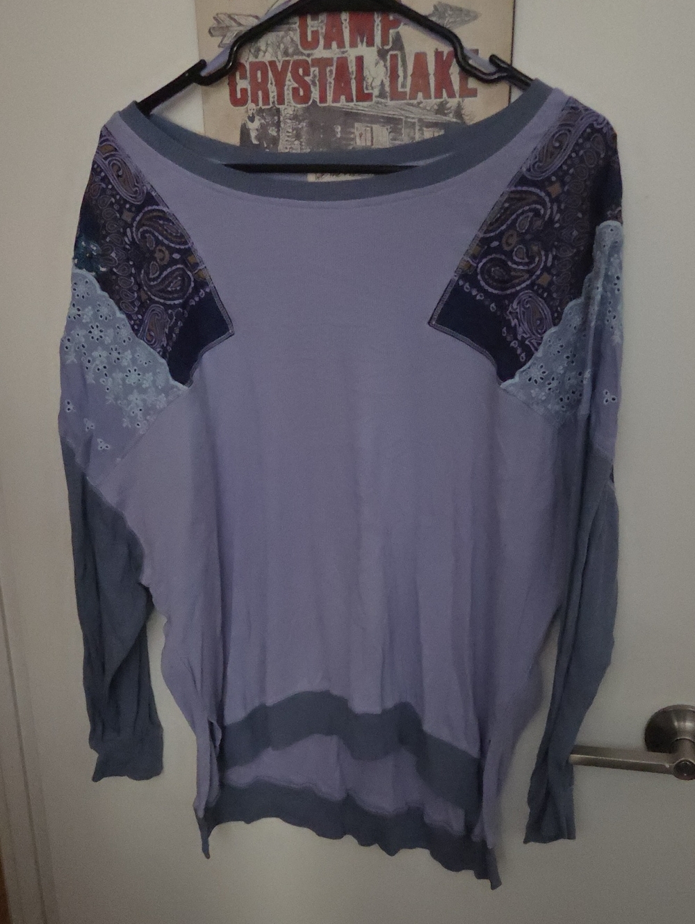 Lavender Patchwork Long-Sleeve Women's Top-Free People